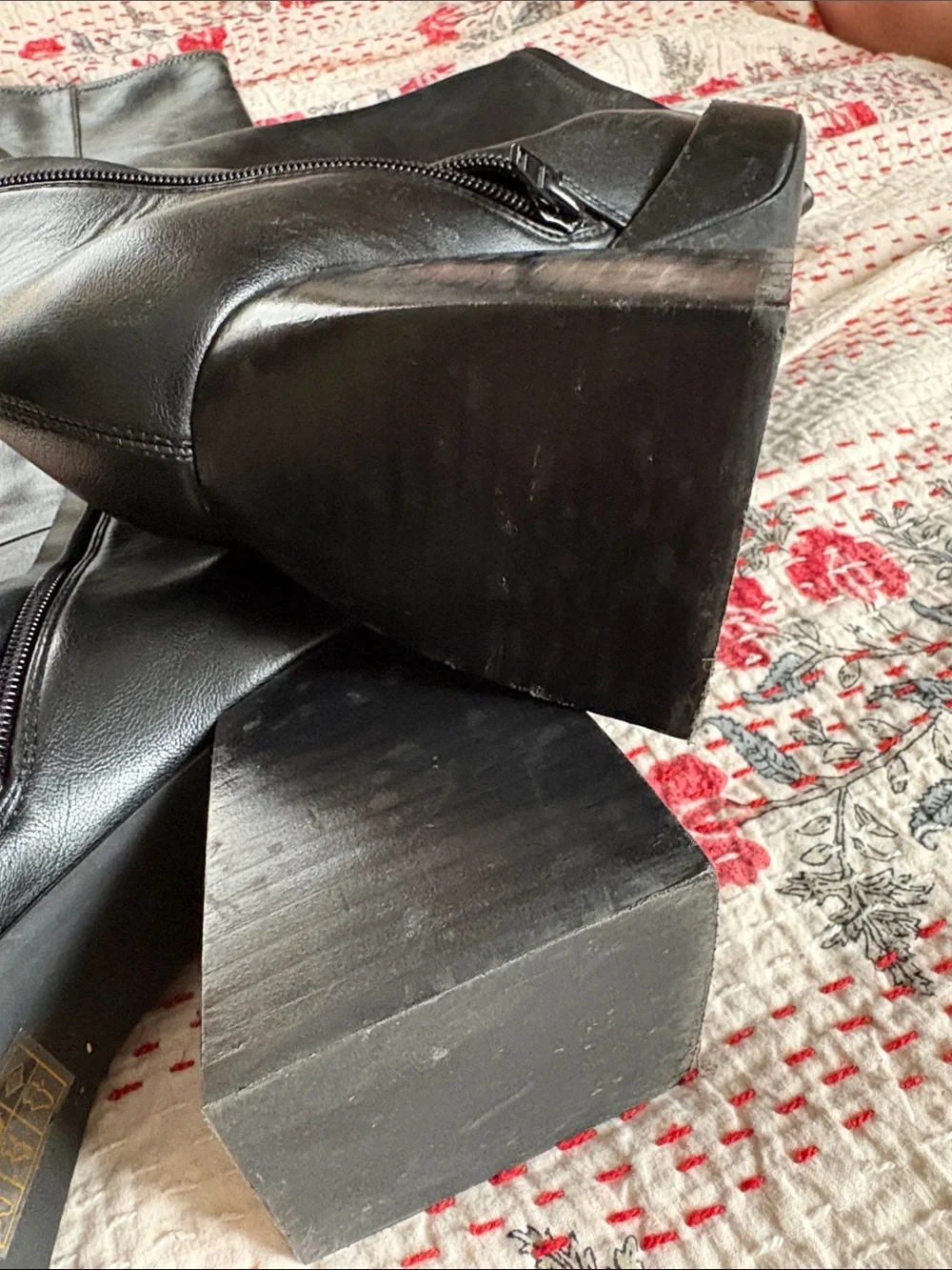 Jeffrey Campbell Dauphin Black Knee High Boots Size 8